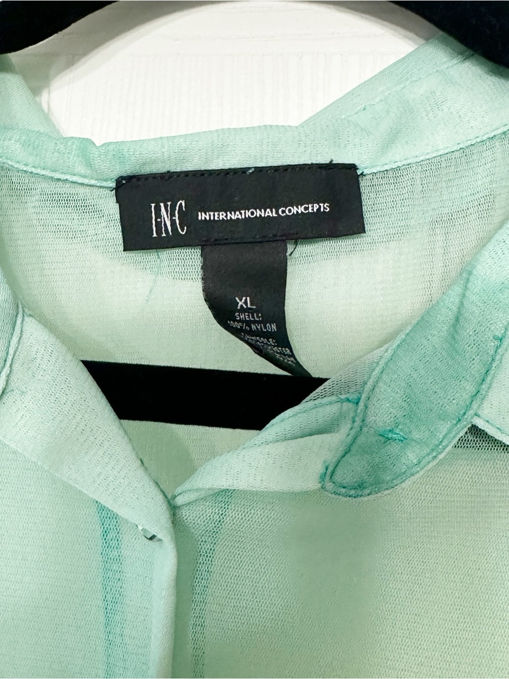INC International Concepts Mint Green Tie-Front Sleeveless Button-Down Top - Picture 5 of 6